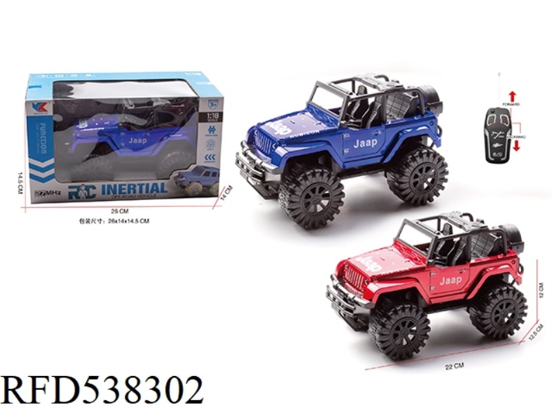 1:18 ERTONG JEEP SIMULATION REMOTE CONTROL CAR WITH FRONT LIGHT (NOT INCLUDED)