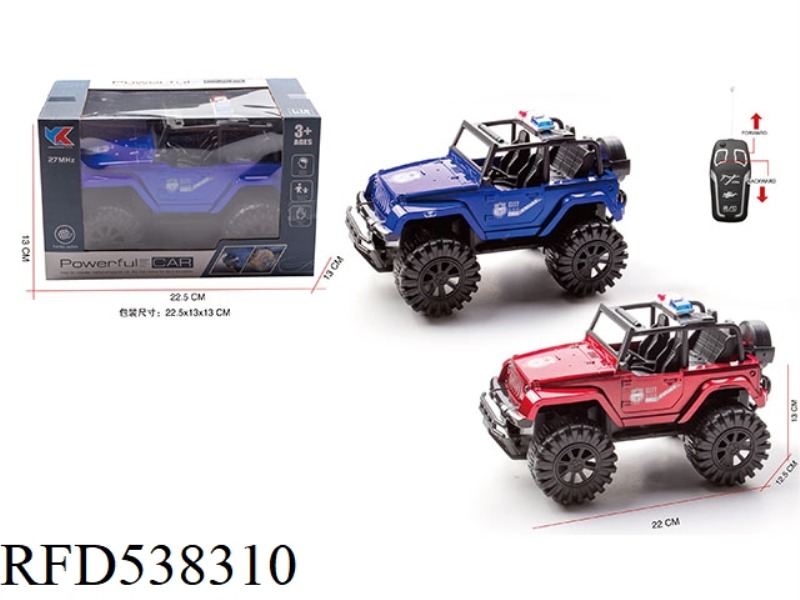 1:18 ERTONG JEEP REMOTE CONTROL POLICE CAR WITH FRONT LIGHT (NOT INCLUDED)