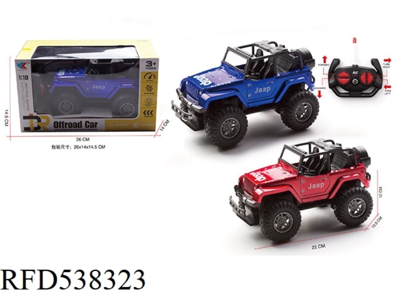 1:18 FOUR-CHANNEL JEEP SIMULATION REMOTE CONTROL CAR WITH FRONT LIGHT (NOT INCLUDED)