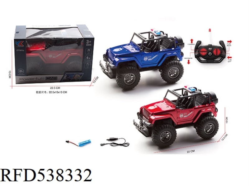 1:18 FOUR-CHANNEL JEEP REMOTE CONTROL POLICE CAR WITH FRONT LIGHT