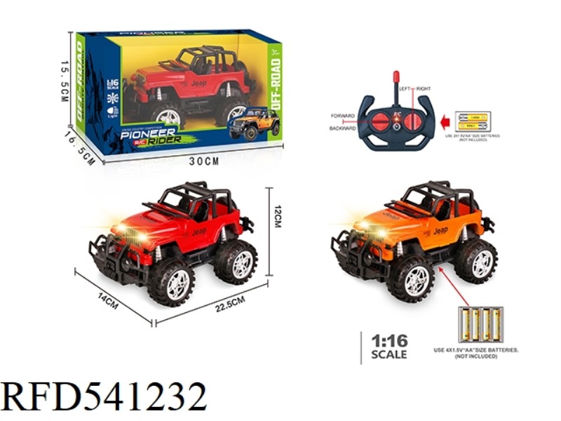 27MHZ 1:16 FOUR-BAND HEADLIGHTS OFF-ROAD REMOTE CONTROL CAR WITHOUT POWER (WRANGLER)