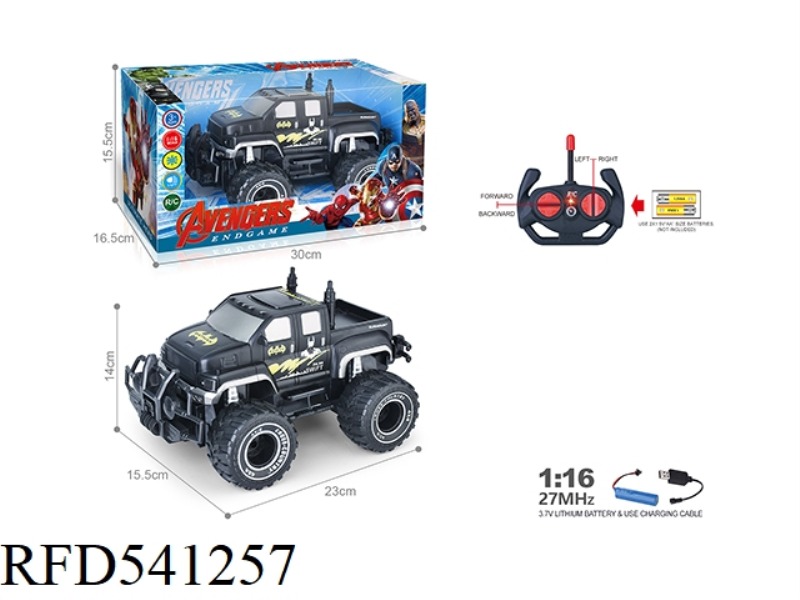 27MHZ 1:16 FOUR-PASS HEADLIGHTS OFF-ROAD REMOTE CONTROL VEHICLE BATMAN PICKUP) INCLUDING ELECTRICITY