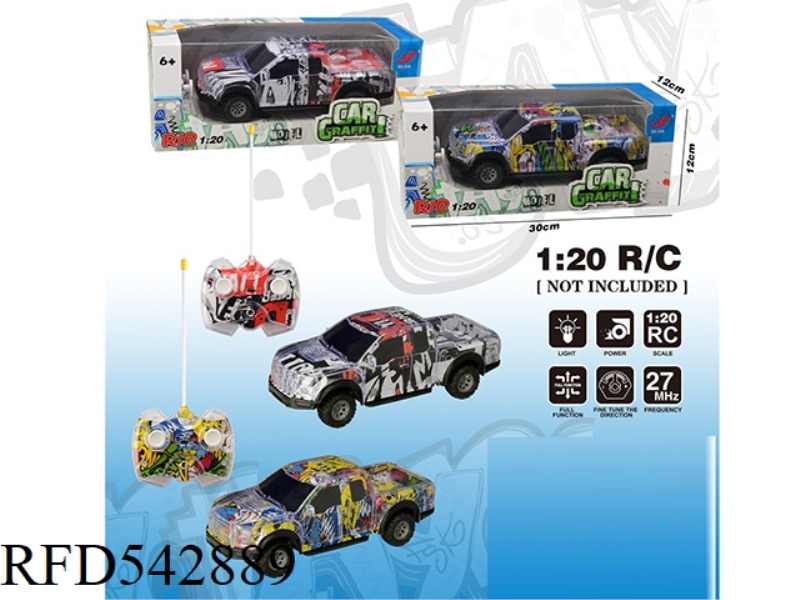 1:20 GRAFFITI PICKUP GLITZY REMOTE CONTROL CAR