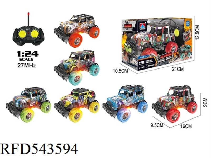 1:24 FOUR-CHANNEL LIGHT GRAFFITI OFF-ROAD VEHICLE REMOTE CONTROL CAR