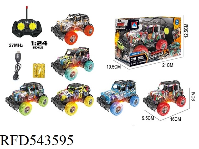1:24 FOUR-CHANNEL LIGHT GRAFFITI OFF-ROAD VEHICLE REMOTE CONTROL CAR
