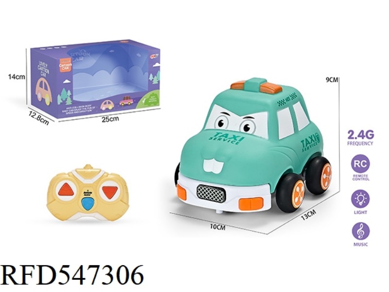2.4G THREE-CHANNEL  REMOTE CONTROL VINYL Q TAXI (WITH LIGHTS AND MUSIC)