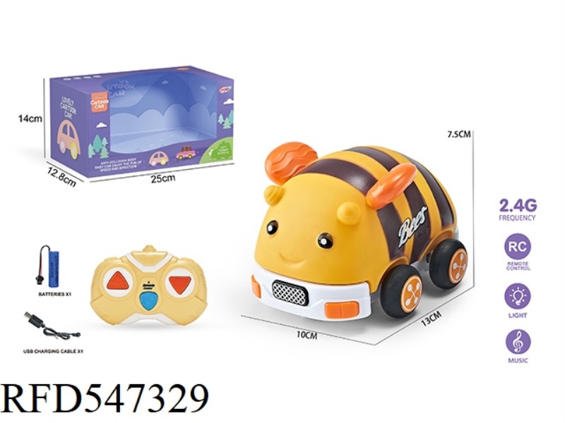 2.4G THREE-CHANNEL  REMOTE CONTROL VINYL BEE CAR (WITH LIGHTS AND MUSIC) INCLUDES ELECTRICITY