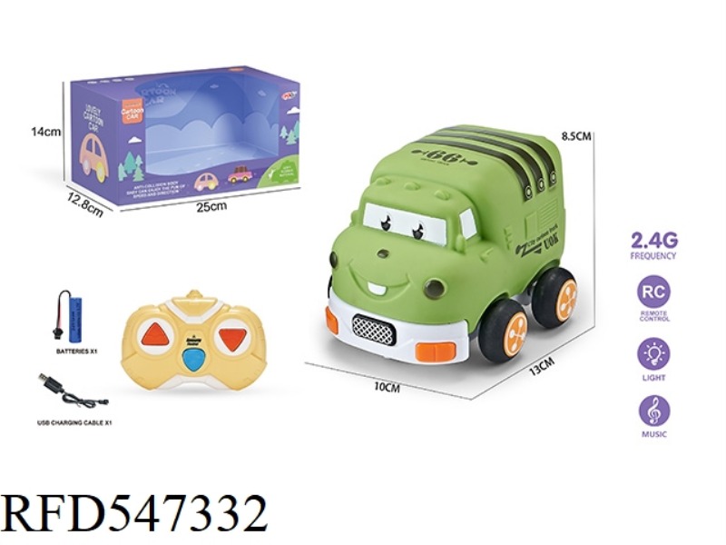 2.4G THREE-CHANNEL  REMOTE CONTROL VINYL SANITATION TRUCK (WITH LIGHTS AND MUSIC) INCLUDES ELECTRICI