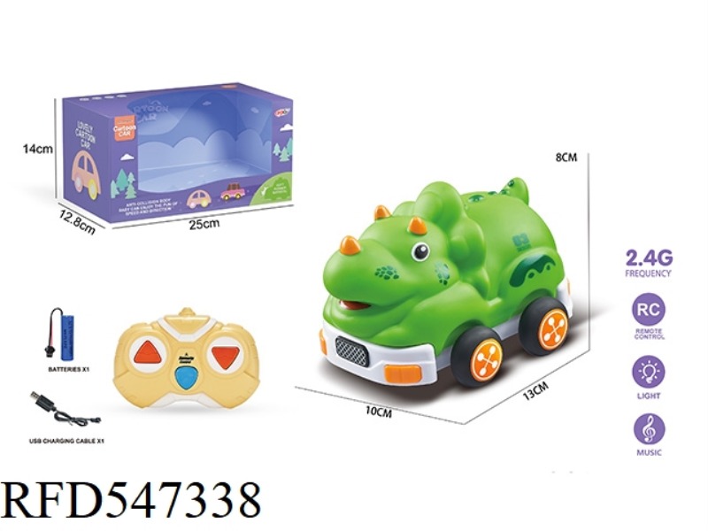 2.4G THREE-CHANNEL  REMOTE CONTROL VINYL TRICERATOPS (WITH LIGHTS AND MUSIC) INCLUDES ELECTRICITY