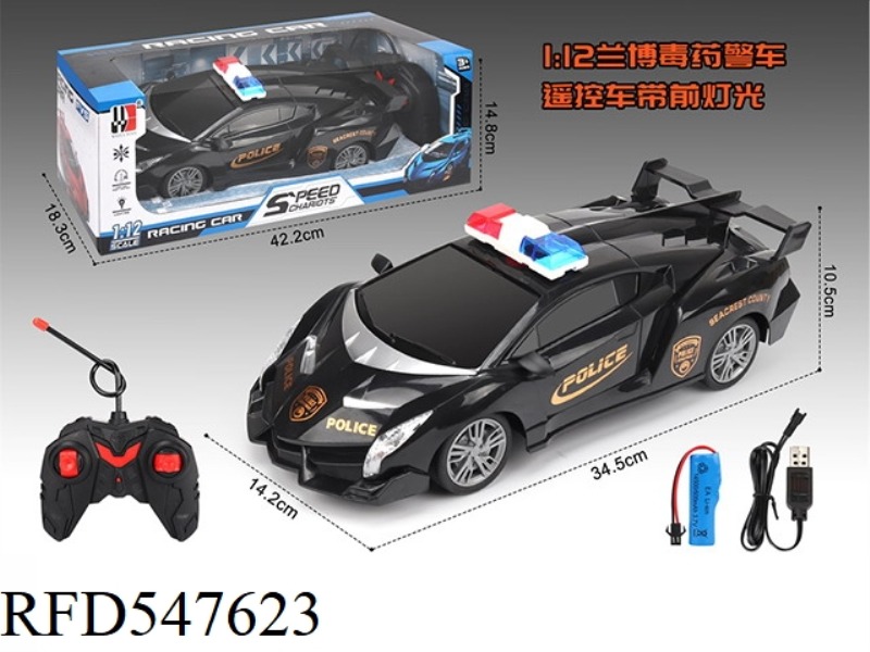 1:12 RAMBO POISON POLICE CAR FOUR-WAY REMOTE CONTROL CAR 27MHZ ELECTRICITY PACKAGE