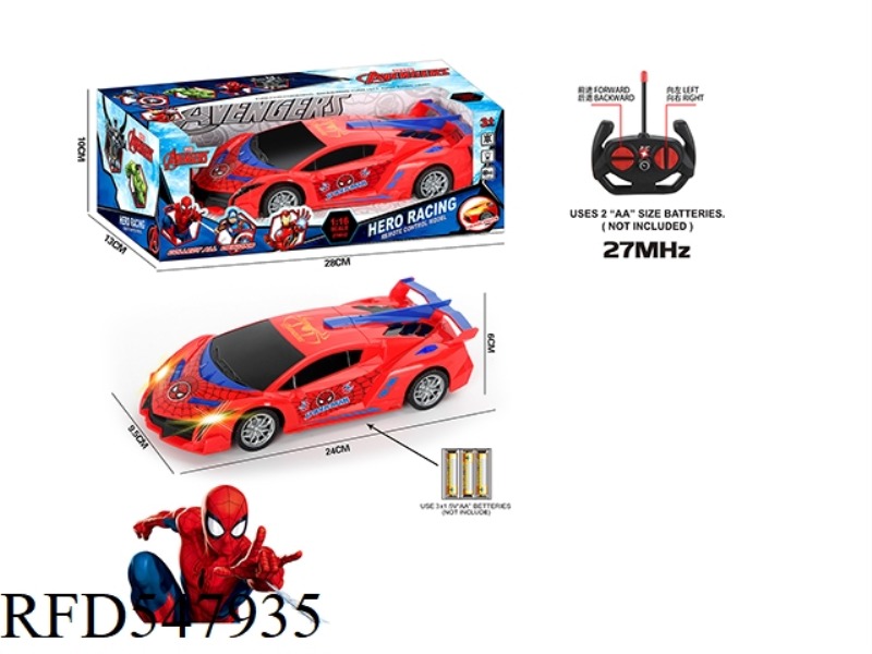 27MHZ 1:16 FOUR-PASS BAND HEADLIGHTS POISON SPIDER-MAN REMOTE CONTROL CAR (NOT INCLUDE）