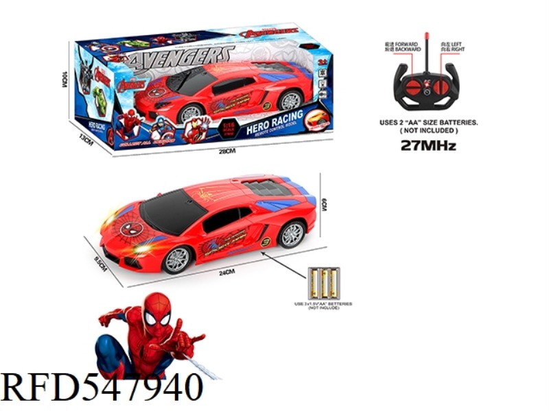27MHZ 1:16 FOUR-PASS BAND HEADLIGHTS SPIDER-MAN LAMBORGHINI REMOTE CONTROL CAR (NO ELECTRIC)