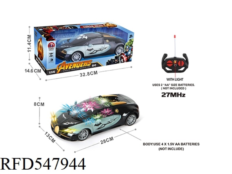 1:14 FOUR-PASS BAND 3D LIGHTS, HEADLIGHTS BATMAN REMOTE CONTROL CAR (NOT INCLUDE）