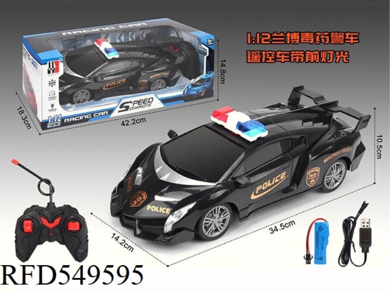 1:12 RAMBO POISON POLICE FOUR-WAY REMOTE CONTROL CAR 27MHZ DOES NOT INCLUDE ELECTRICITY