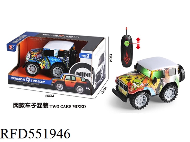 MINI VERSION OF TOYOTA FJ40 TWO-CHANNEL GRAFFITI REMOTE CONTROL CAR