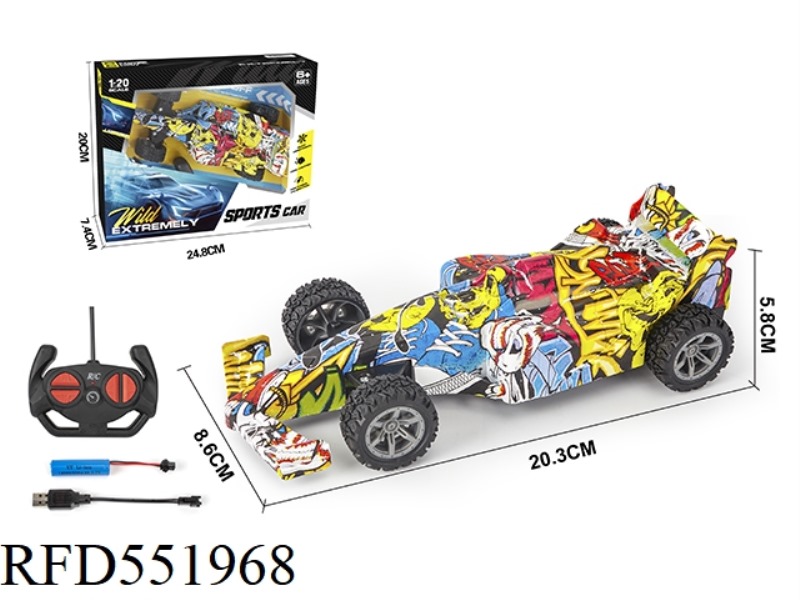 1:20 FOUR-WAY SIMULATION F1 REMOTE CONTROL CAR (GRAFFITI VERSION)