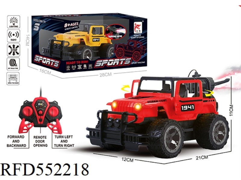 REMOTE CONTROL JEEP WITH SPRAY (NOT INCLUDED)
