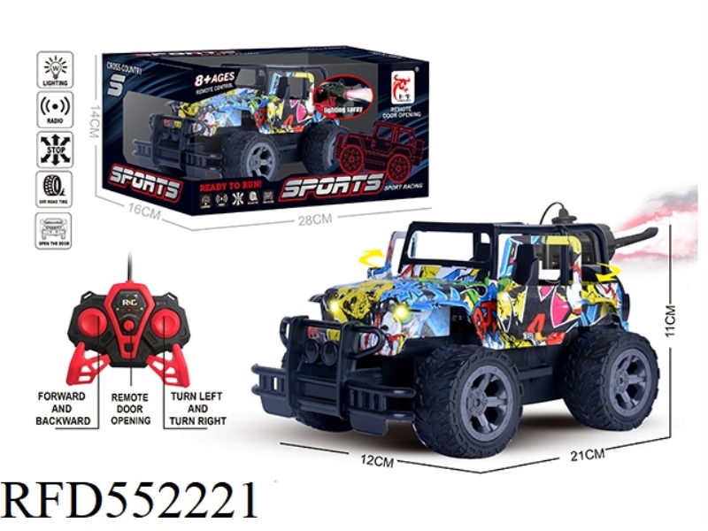 REMOTE CONTROL GRAFFITI JEEP WITH SPRAY (NOT INCLUDED)