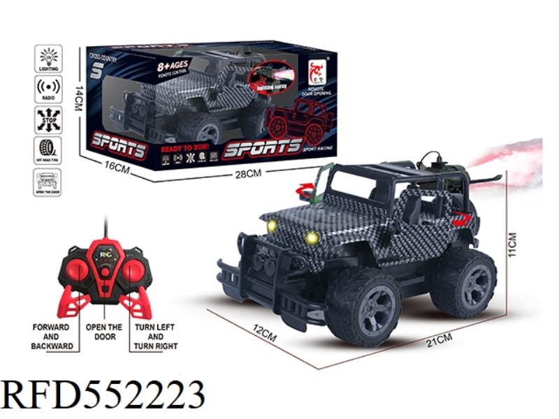 REMOTE CONTROL CARBON FIBER JEEP WITH SPRAY (NOT INCLUDED)