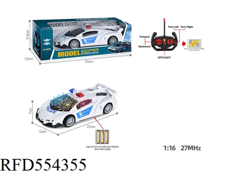 27MHZ 1:16 FOUR-CHANNEL  BAND 3D LIGHTING LAMBORGHINI REMOTE CONTROL POLICE CAR  (NOT INCLUDE)