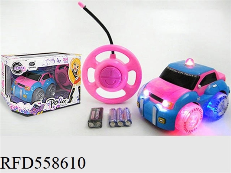 TWO REMOTE CONTROL PADDLE WHEEL BABP POLICE CAR