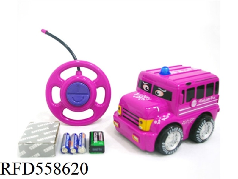 TWO REMOTE CONTROL ULU CARTOON BABYENE BUS POLICE CAR