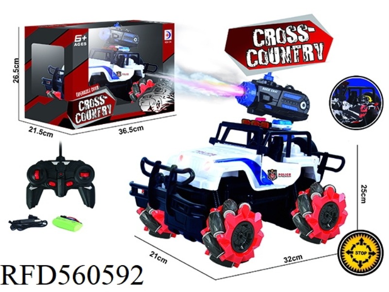 REMOTE CONTROL CROSSWISE JEEP POLICE CAR SPRAY