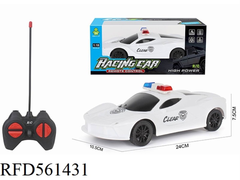1:18 FOUR-WAY REMOTE CONTROL CAR FERRARI POLICE CAR