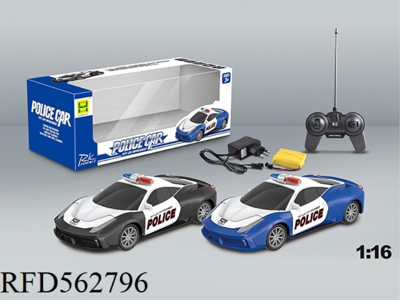 1:16 POLICE CAR LIGHT FOUR WAY REMOTE CONTROL CAR