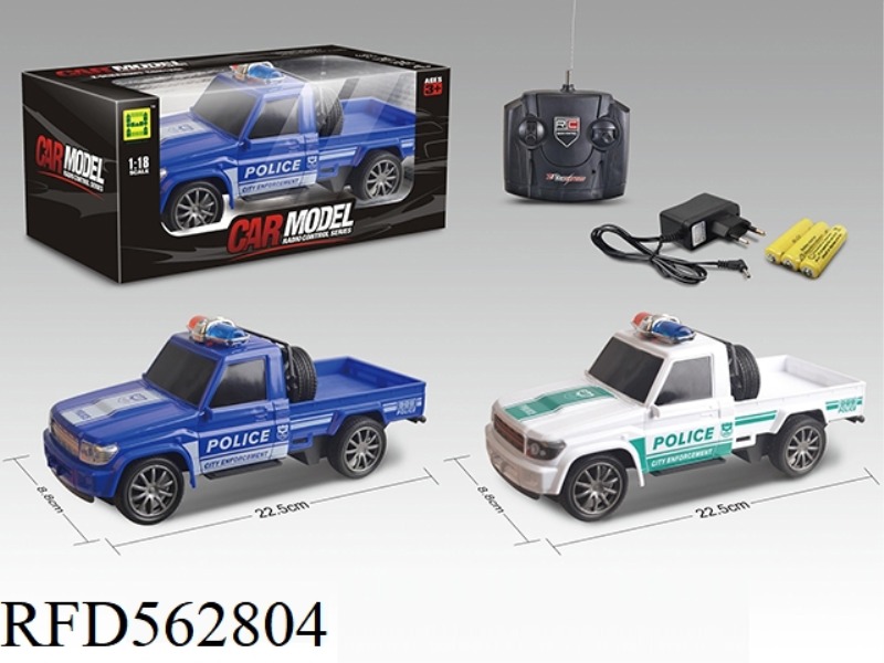 PICKUP POLICE CAR 1:18 FOUR-WAY LIGHT REMOTE CONTROL CAR