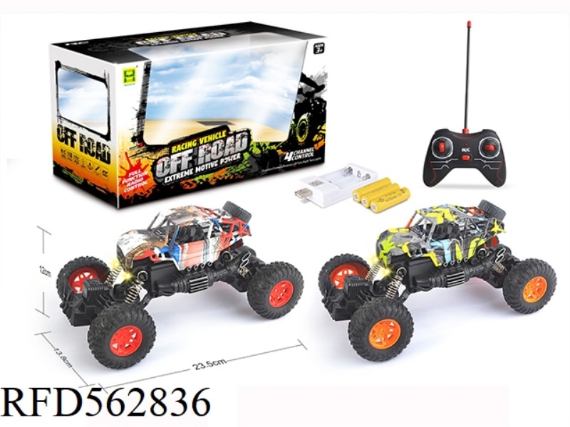 WATERMARK SKELETON BIGFOOT FOUR-WAY LIGHT REMOTE CONTROL CAR