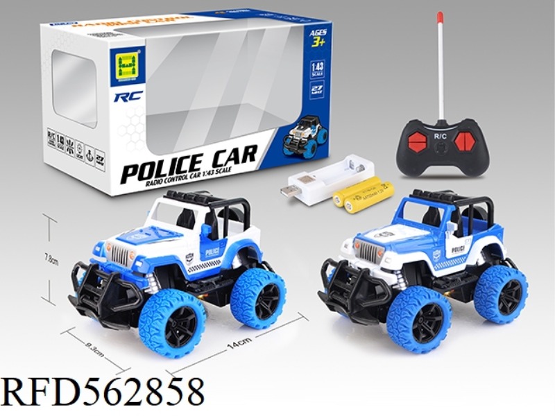 MINI POLICE CAR FOUR WAY LIGHT WRANGLER REMOTE CONTROL CAR