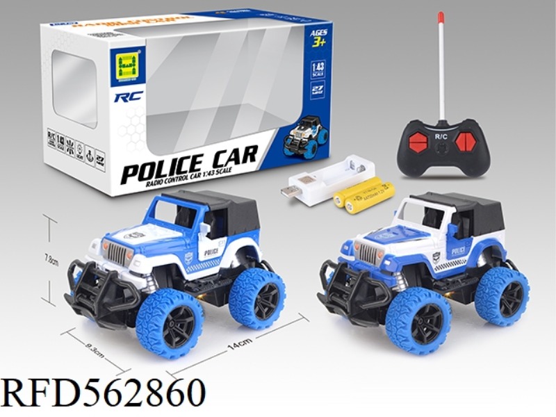 MINI POLICE CAR FOUR WAY LIGHT WRANGLER REMOTE CONTROL CAR