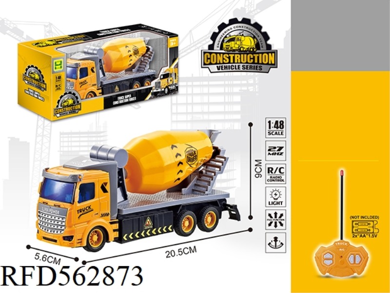 1:48 FOUR-WAY LIGHT REMOTE CONTROL EUROPEAN PROJECT MIXING TRUCK