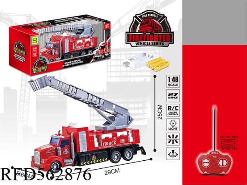 1:48 FOUR WAY LIGHT REMOTE CONTROL AMERICAN LADDER FIRE TRUCK