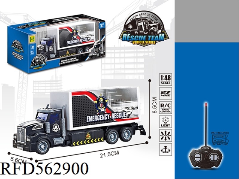 1:48 FOUR-WAY LIGHT REMOTE CONTROL AMERICAN RESCUE TRANSPORT VEHICLE