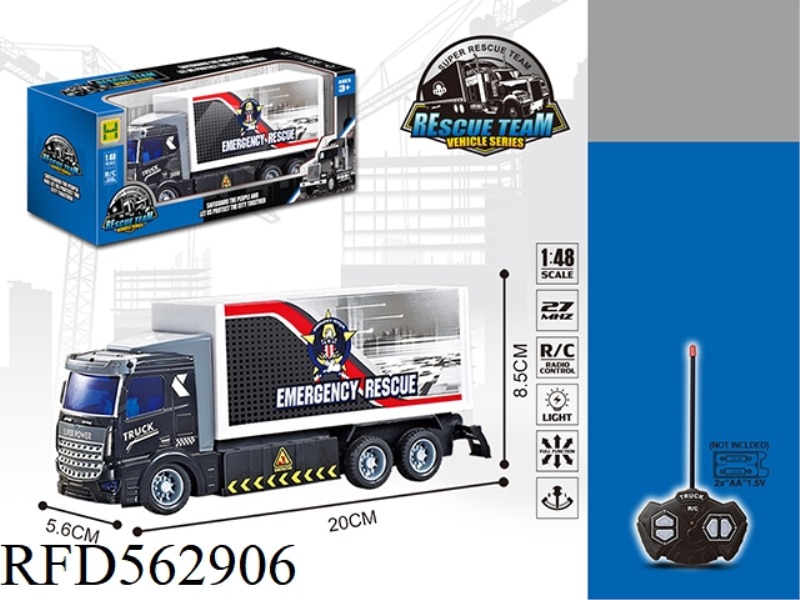 1:48 FOUR-WAY LIGHT REMOTE CONTROL EUROPEAN-STYLE RESCUE TRANSPORT VEHICLE