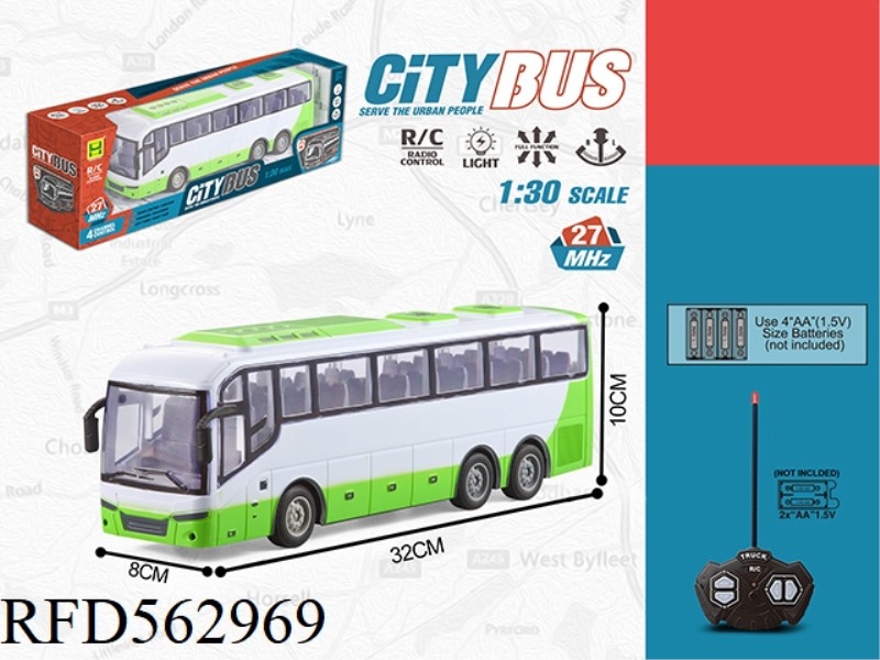 1:30 FOUR-WAY LIGHT SIMULATION BUS REMOTE CONTROL CAR