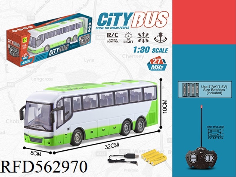 1:30 FOUR-WAY LIGHT SIMULATION BUS REMOTE CONTROL CAR