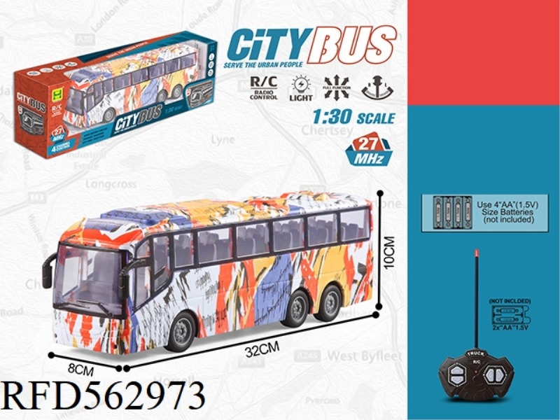 1:30 FOUR-WAY LIGHT WATERMARK BUS REMOTE CONTROL CAR
