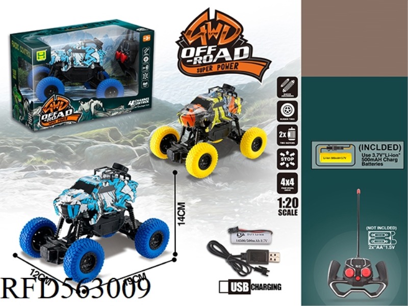 1:20 SHARK WATERMARK FOUR-WAY BIGFOOT REMOTE CONTROL CAR