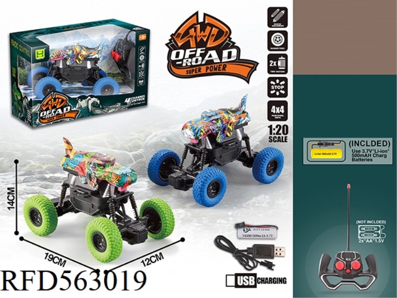 1:20 T. REX WATERMARK FOUR THROUGH BIGFOOT REMOTE CONTROL CAR