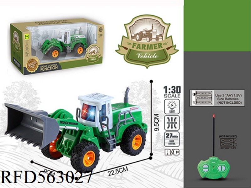 1:30 FOUR LIGHT REMOTE CONTROL FLAT ARM PUSH SHOVEL FARMER TRUCK
