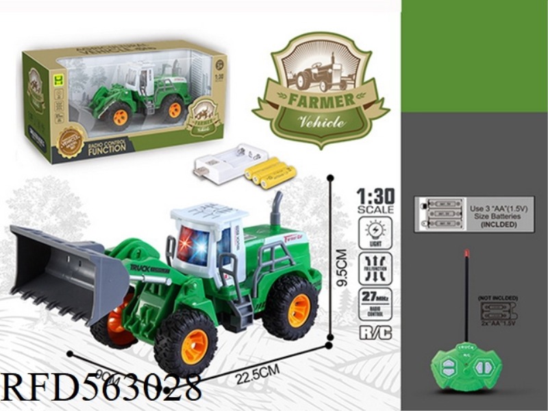 1:30 FOUR LIGHT REMOTE CONTROL FLAT ARM PUSH SHOVEL FARMER TRUCK