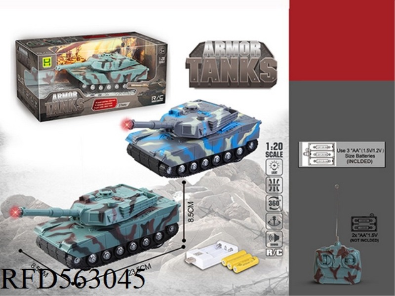 1:20 FOUR LIGHT MUSIC REMOTE CONTROL TANK
