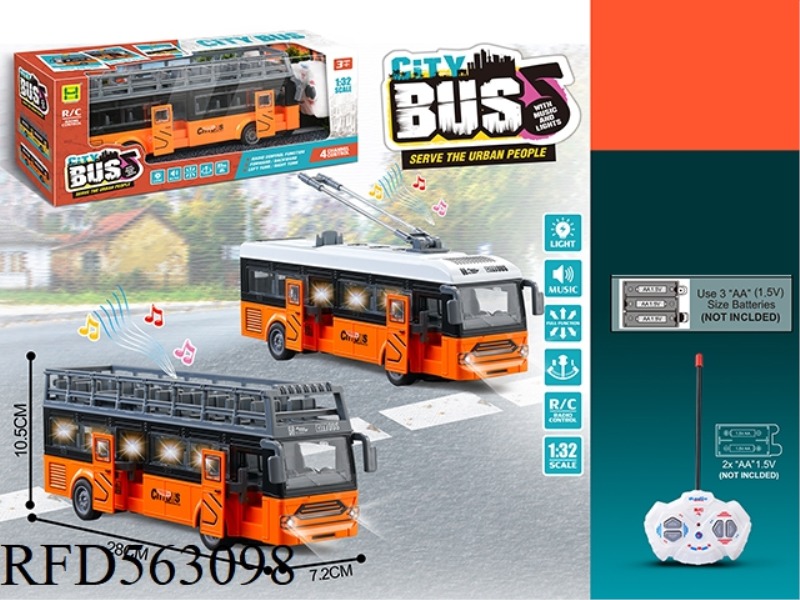1:32 FOUR-WAY LIGHT MUSIC BUS REMOTE CONTROL CAR