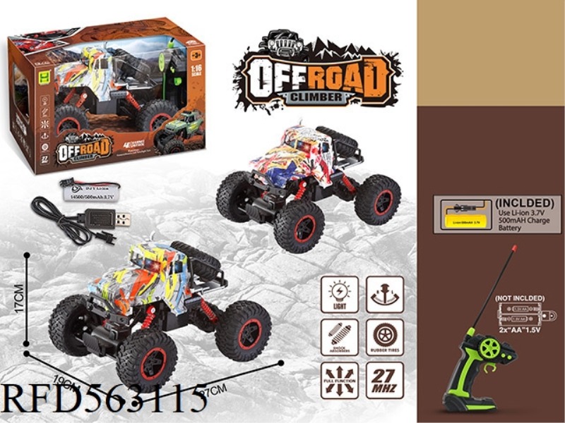 1:16 FOUR-WAY LIGHT WATERMARK OFF-ROAD BIGFOOT REMOTE CONTROL CAR