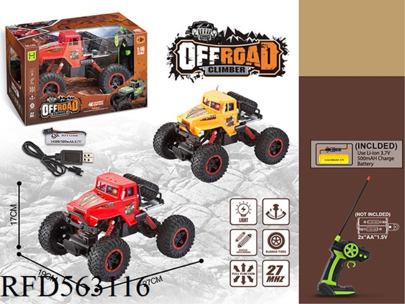 1:16 FOUR-WAY LIGHT PAD PRINTING OFF-ROAD BIGFOOT REMOTE CONTROL CAR