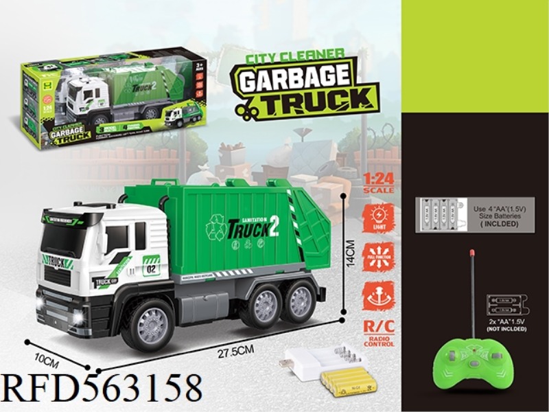 1:24 FOUR-WAY LIGHT REMOTE CONTROL SANITATION CAR