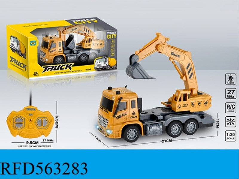 1:30 ENGINEERING EXCAVATOR FOUR LIGHT REMOTE CONTROL CAR
